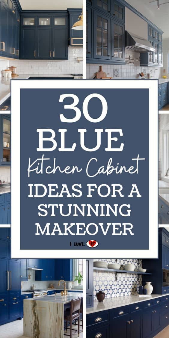 blue kitchen cabinets