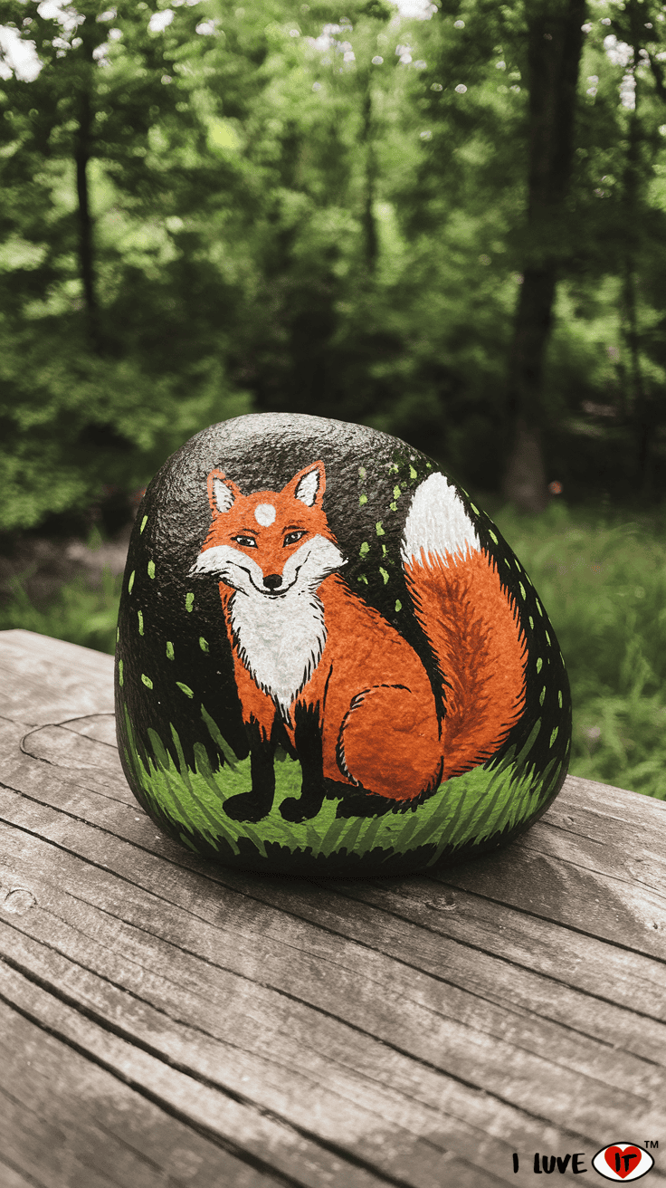 animal painted rocks