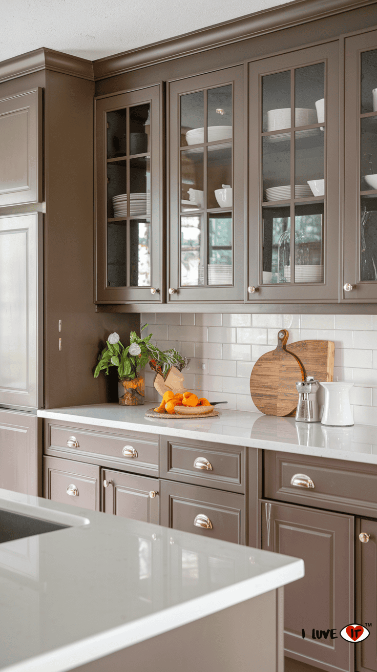 ash brown kitchen cabinets