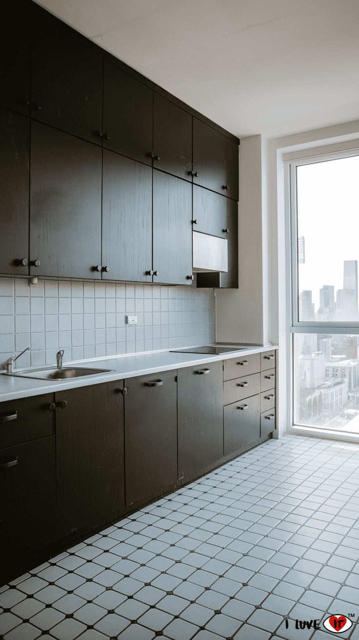 black kitchen cabinets apartment