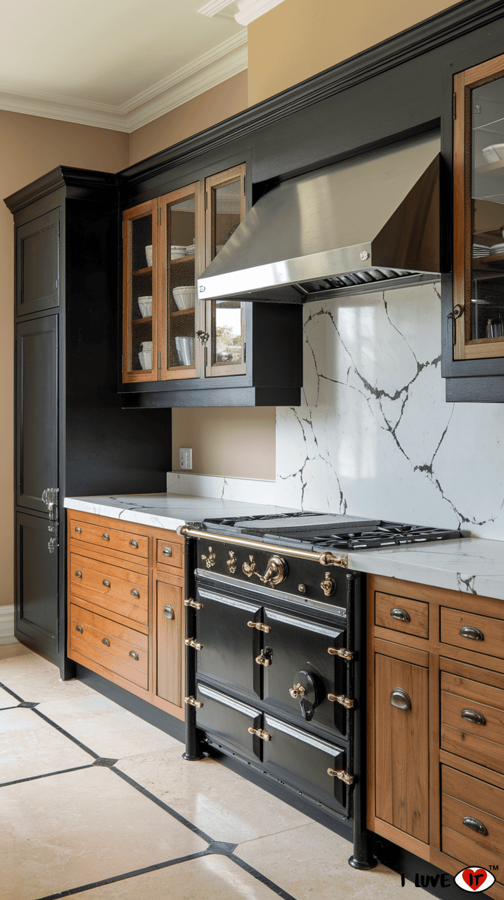 black kitchen cabinets marble countertops