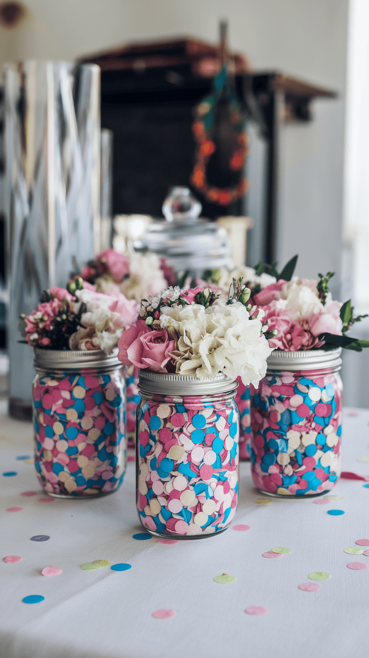 confetti graduation centerpieces