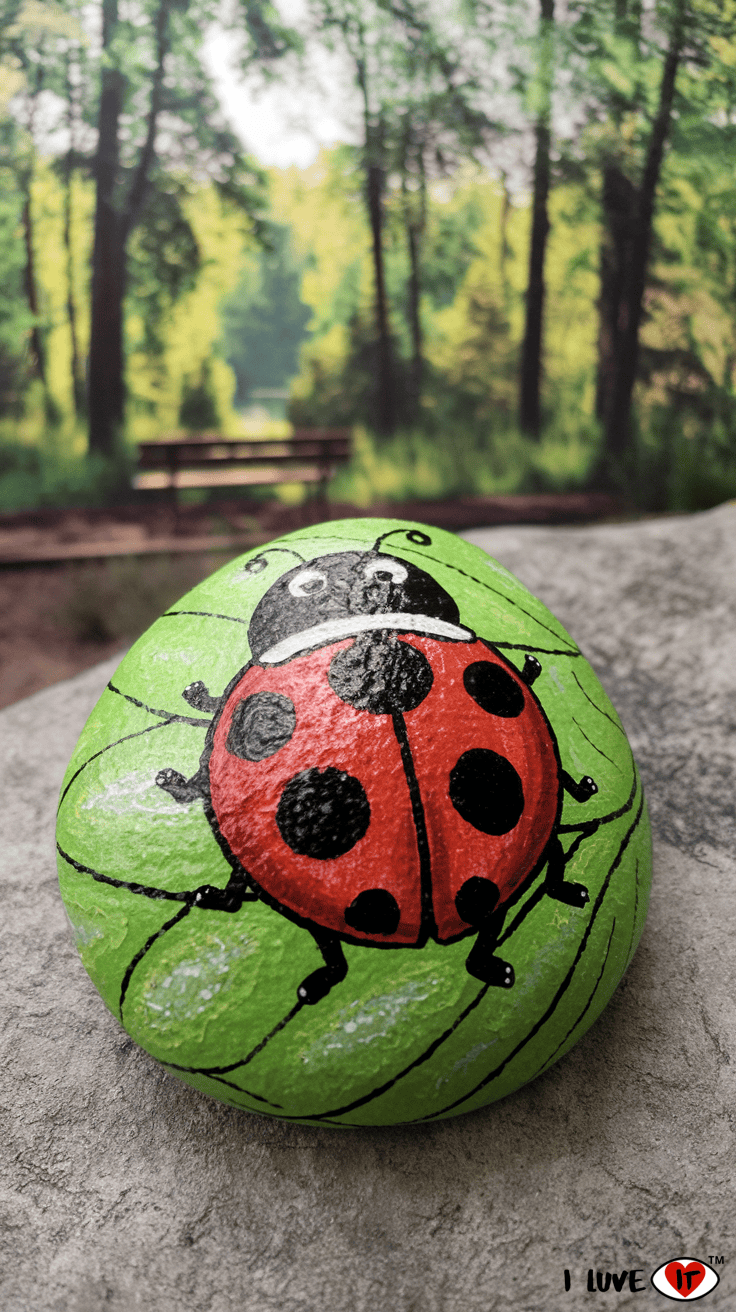 ladybug painted rocks