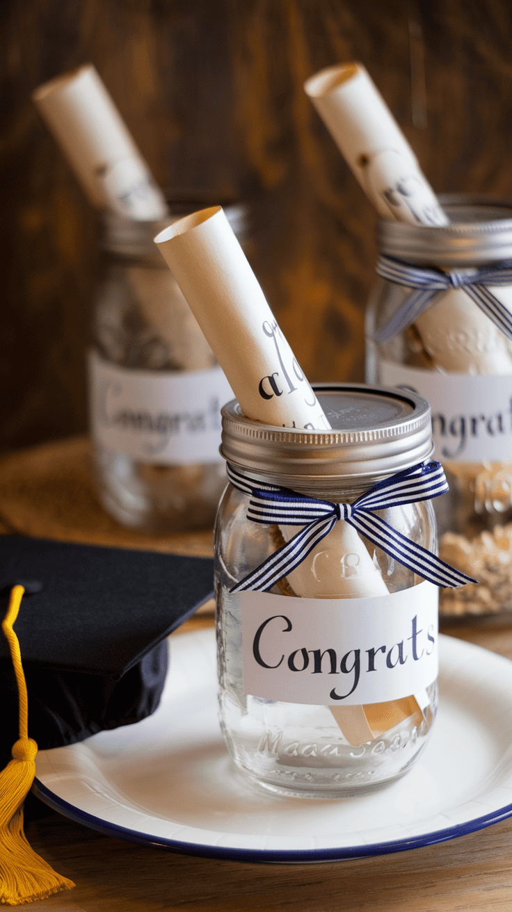 diy graduation mason jar centerpieces 