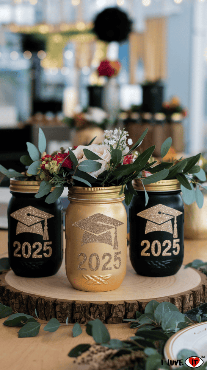 12 DIY High School Graduation Mason Jar Centerpieces - I Luve It