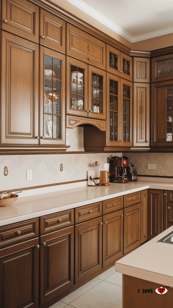 honey brown kitchen cabinets