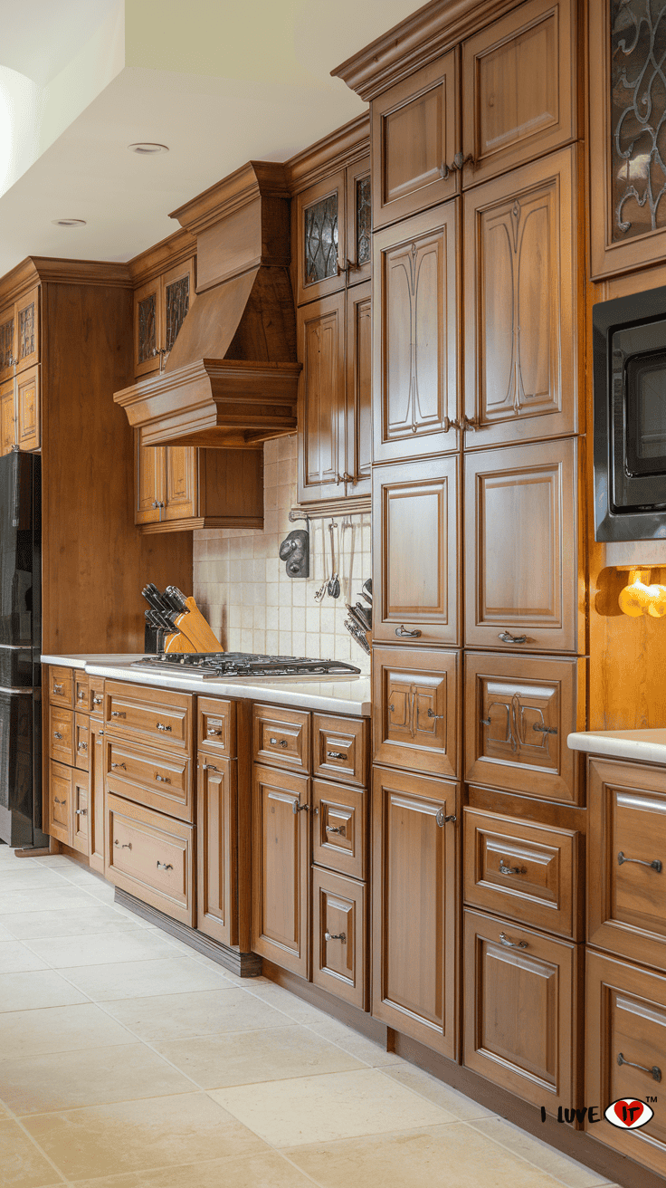 oak brown kitchen cabinets