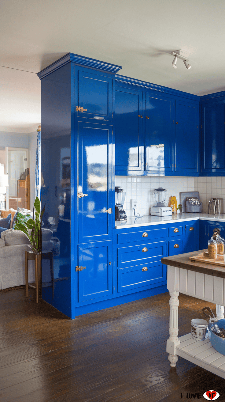 royal blue kitchen cabinets