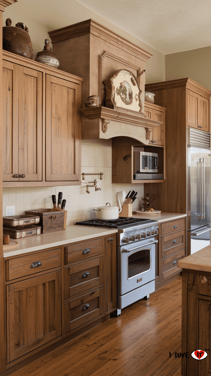 rustic brown kitchen cabinets 