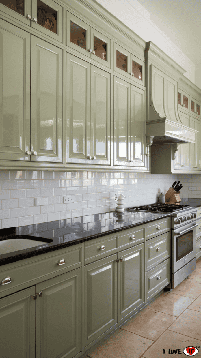 25 Beautiful Sage Green Kitchen Cabinet Ideas - I Luve It