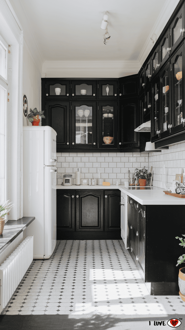 small kitchen black cabinets