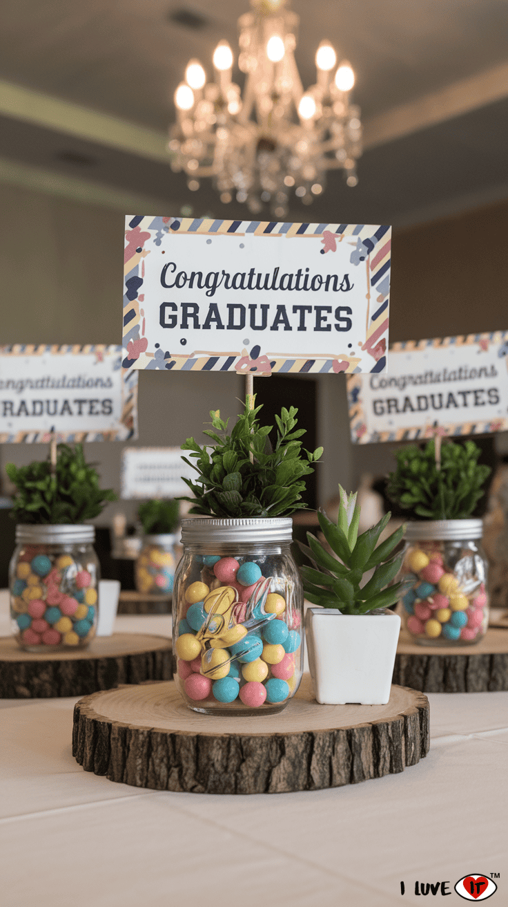 graduation mason jar centerpieces diy