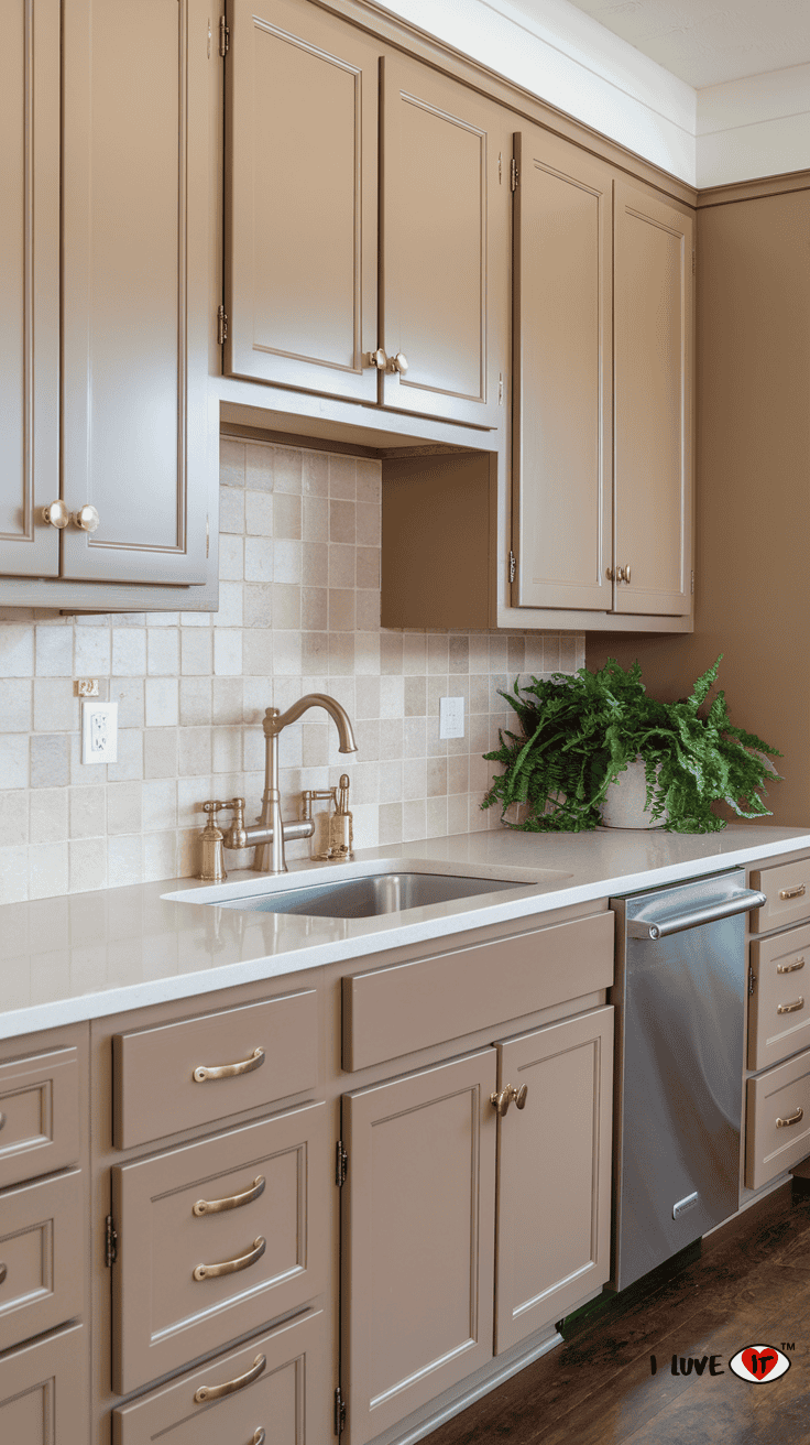 soft brown kitchen cabinets