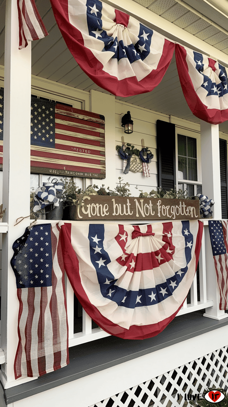 vintage Memorial Day porch