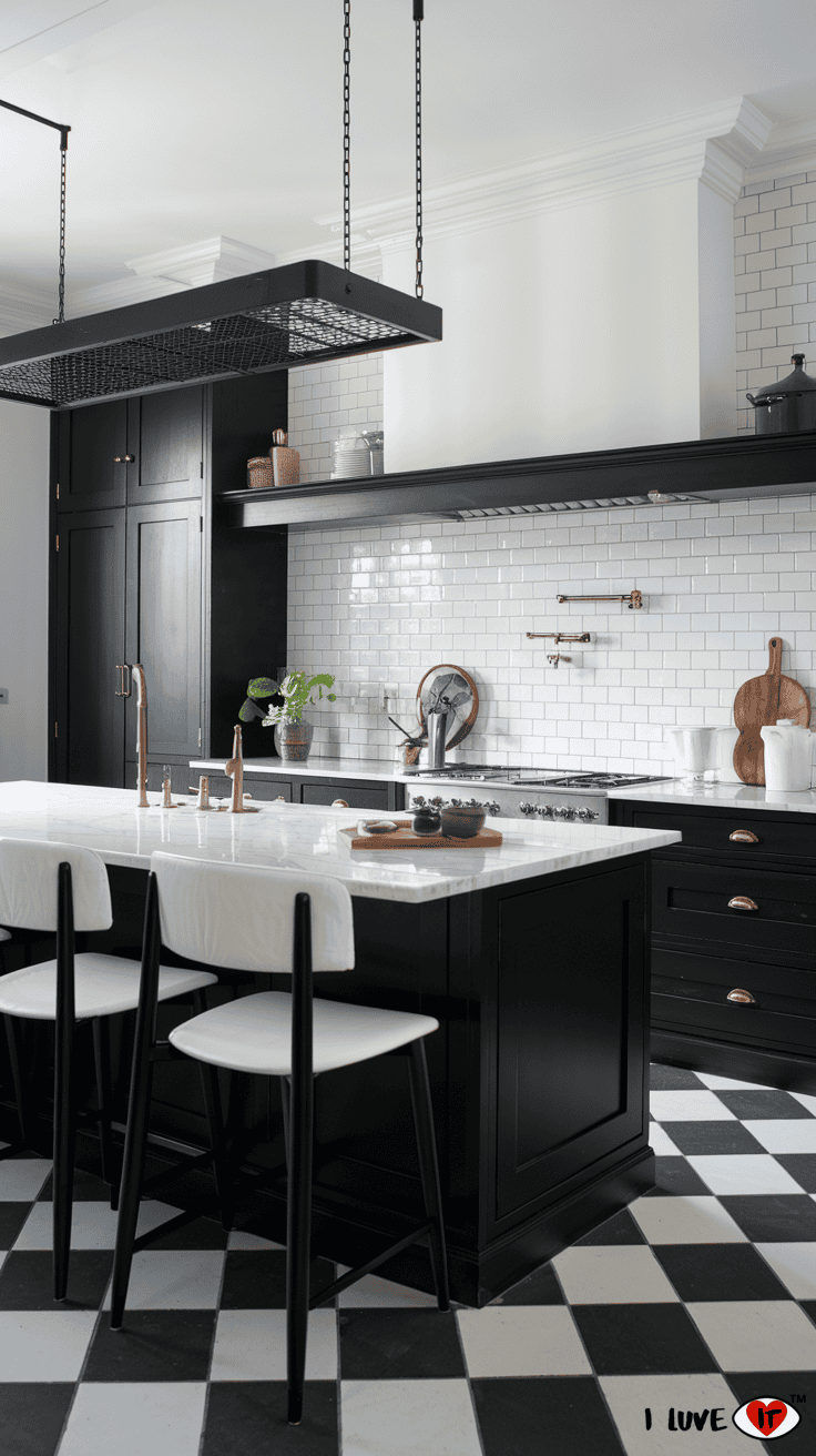 white and black kitchen