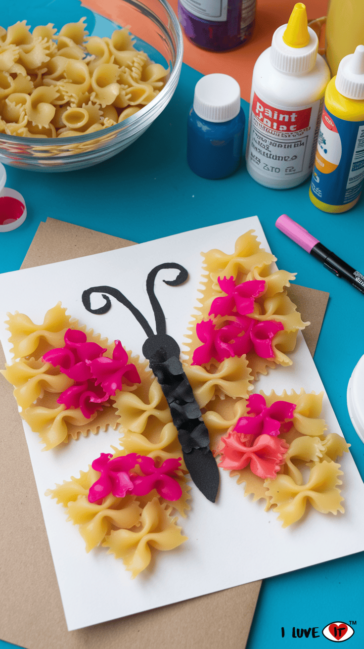 pasta butterfly crafts