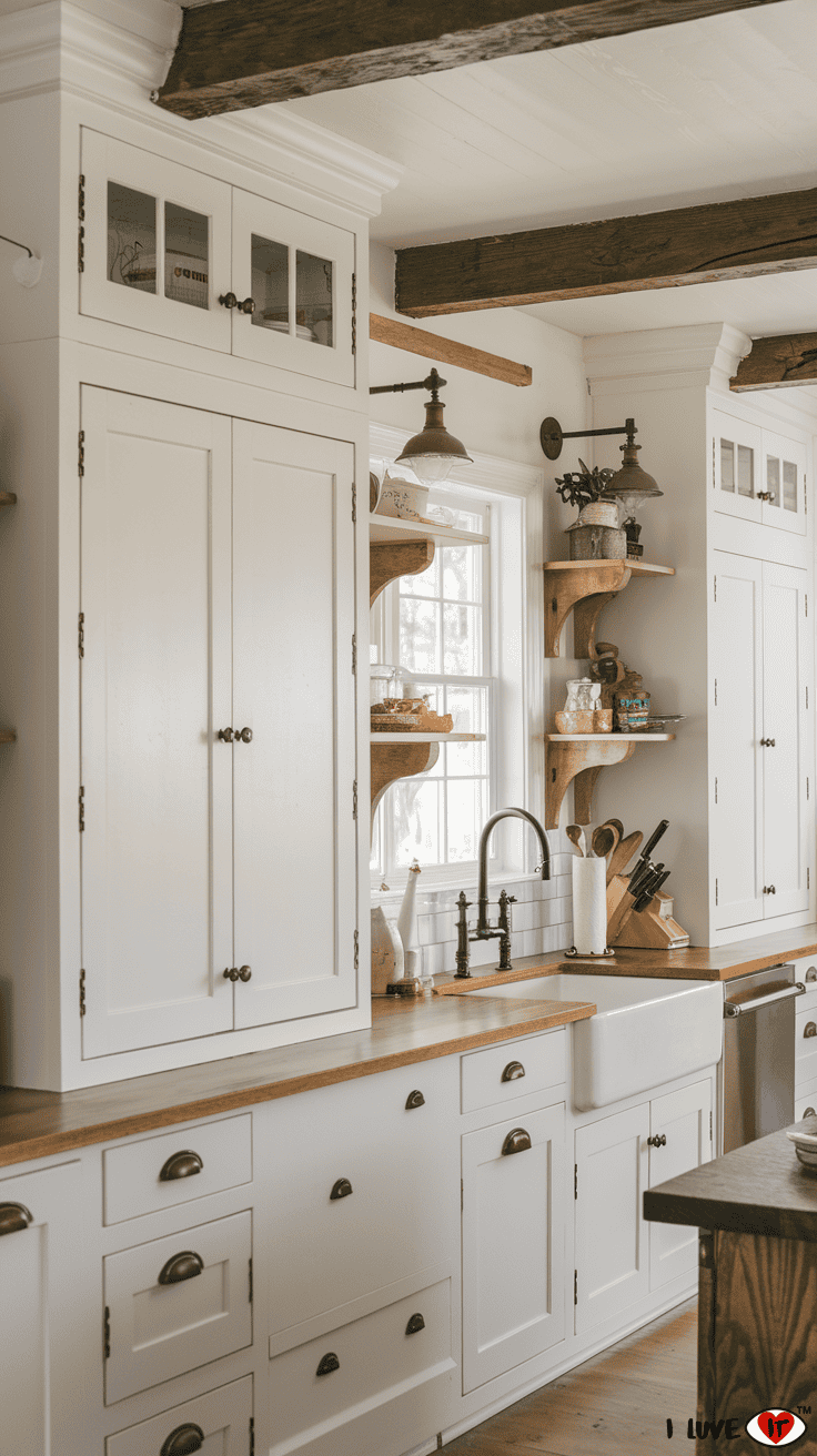 white farmhouse kitchen cabinets