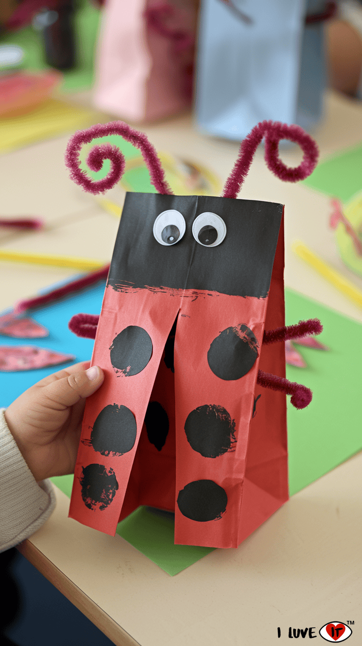 paper bag ladybug crafts