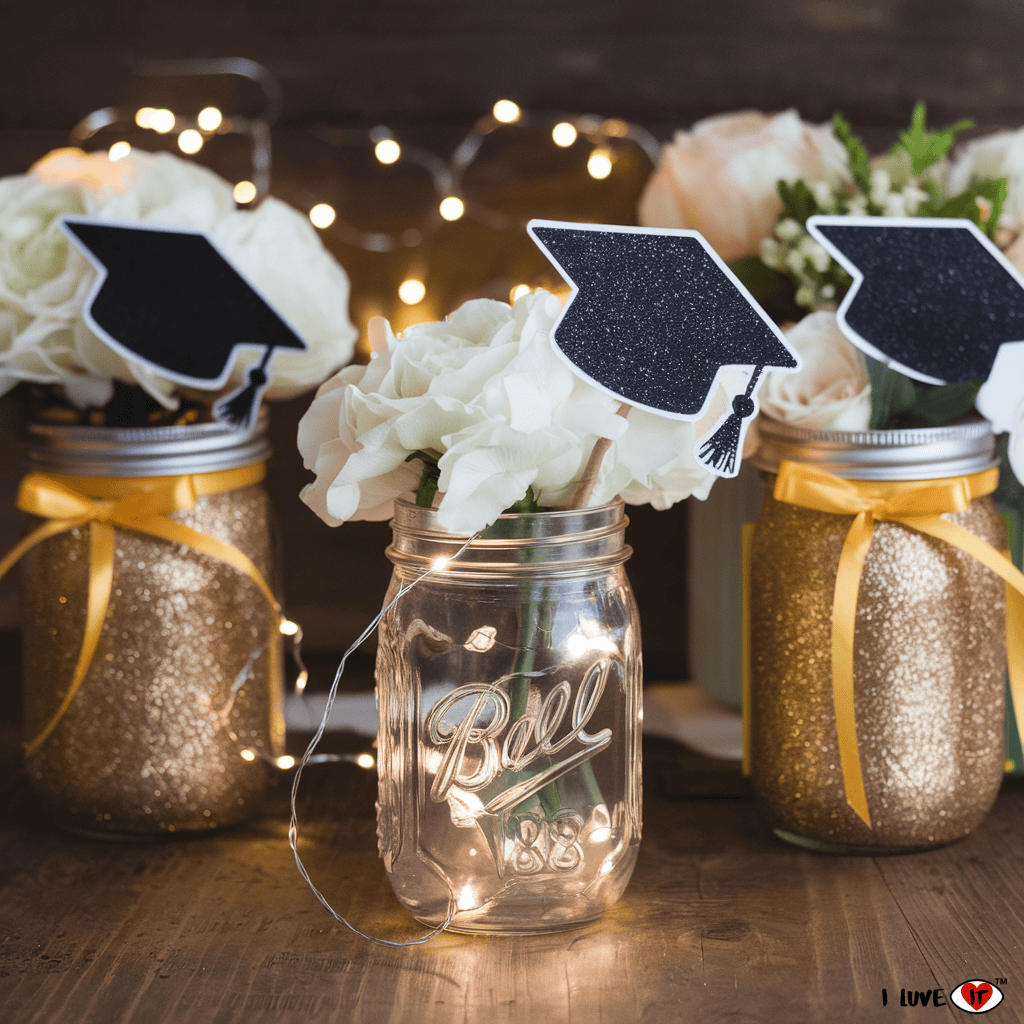 graduation mason jar centerpieces