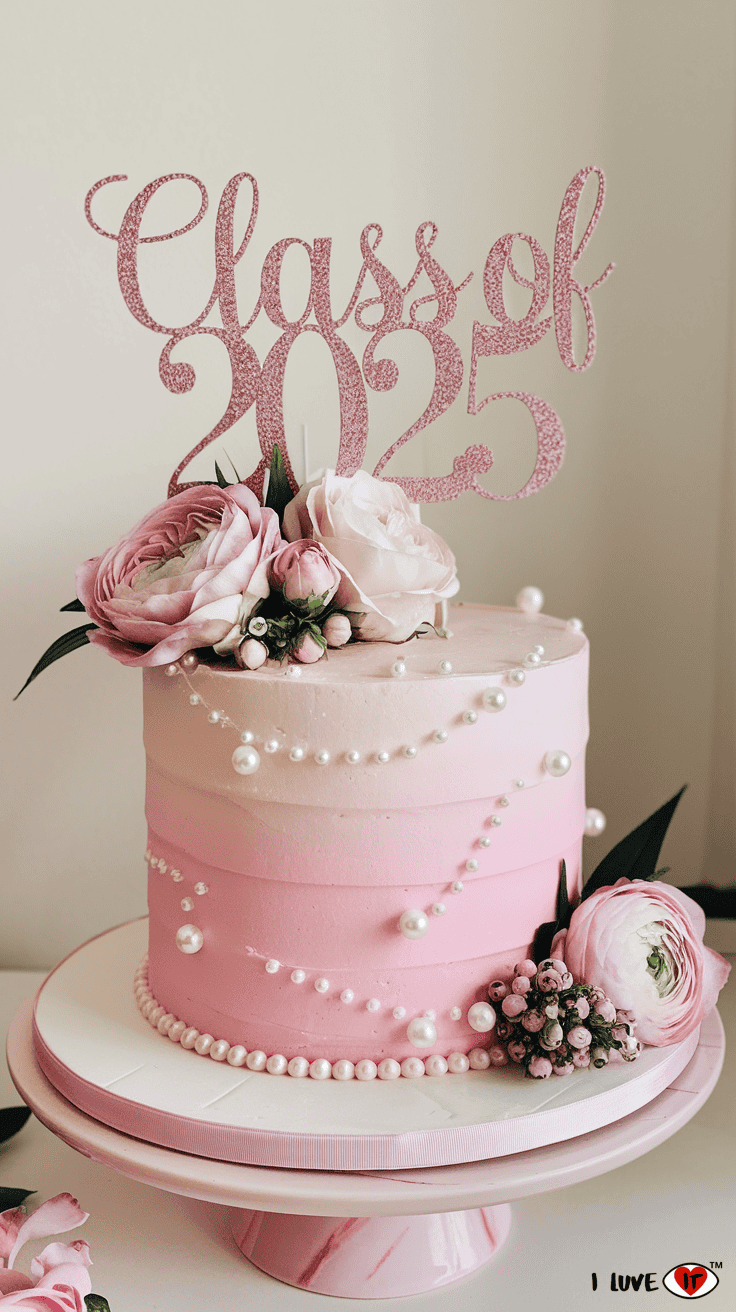 pink graduation cake idea