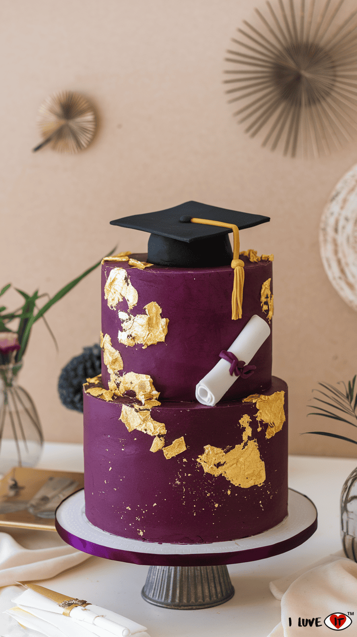 purple graduation cake ideas