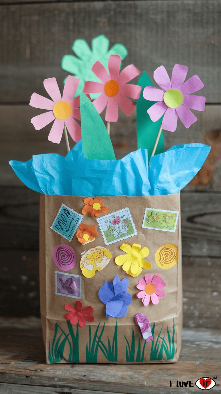 flower bag spring paper bag crafts