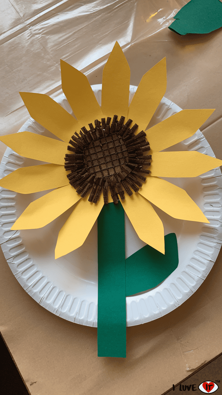 sunflower paper plate crafts for kids