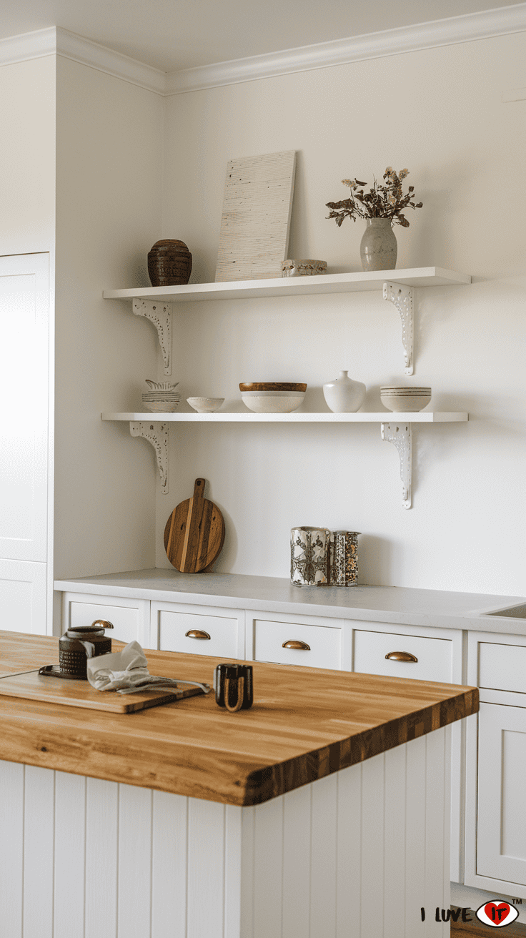 white and wood kitchen cabinets