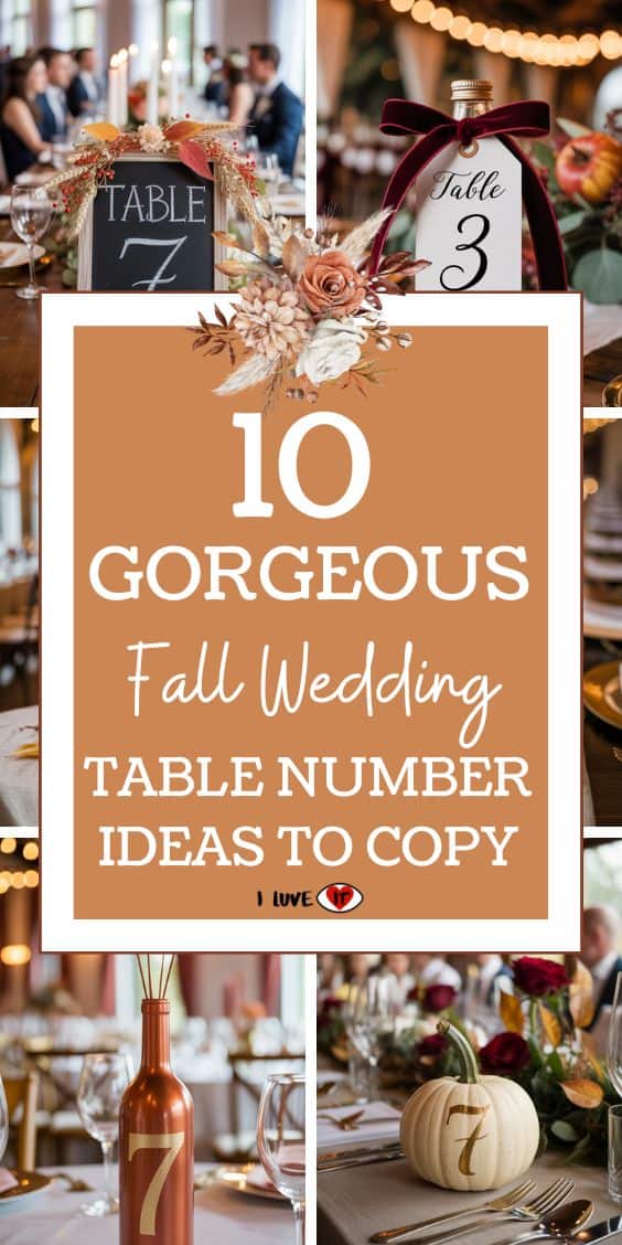 fall wedding table numbers