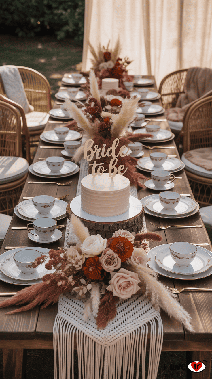 fall shower boho decor 
