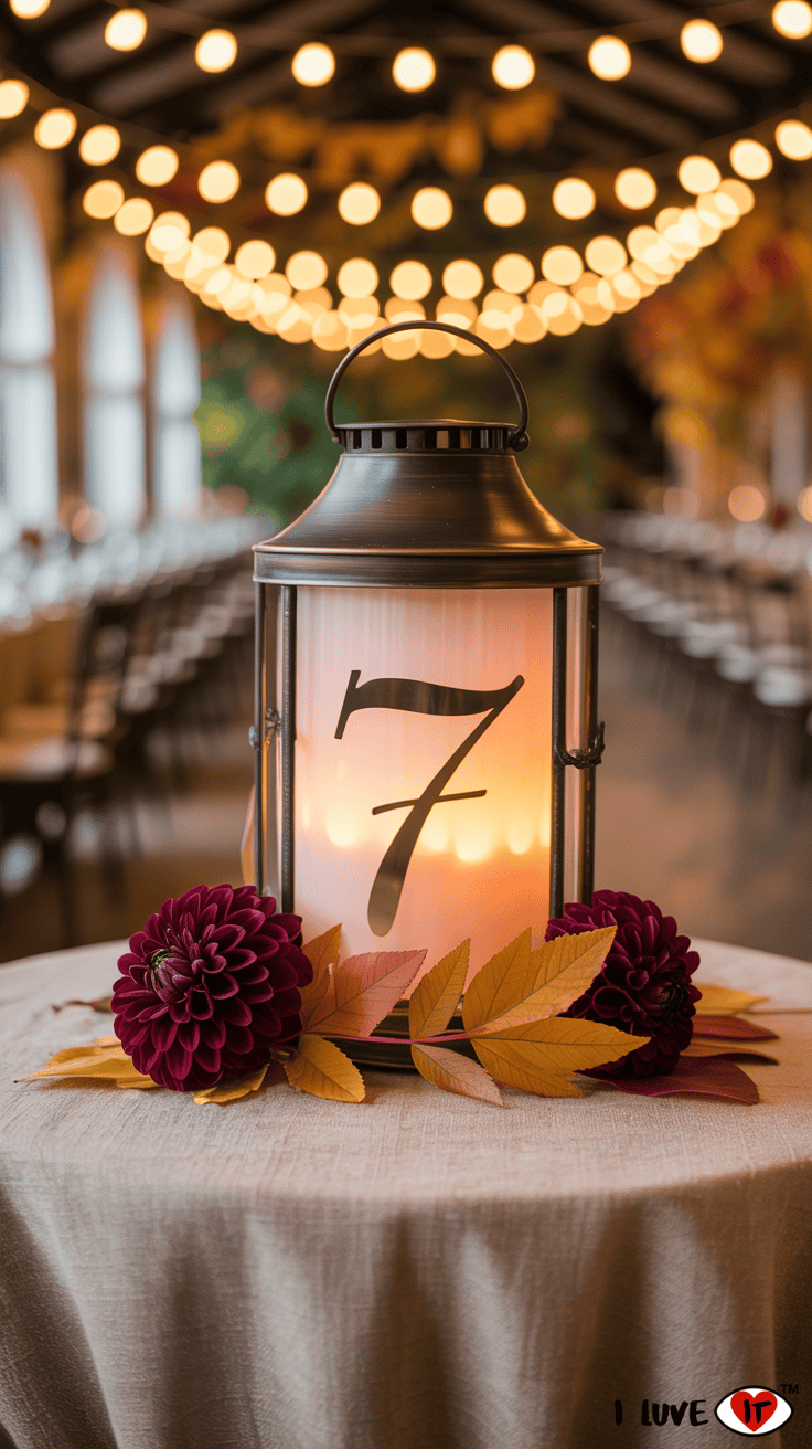 candle lantern table number