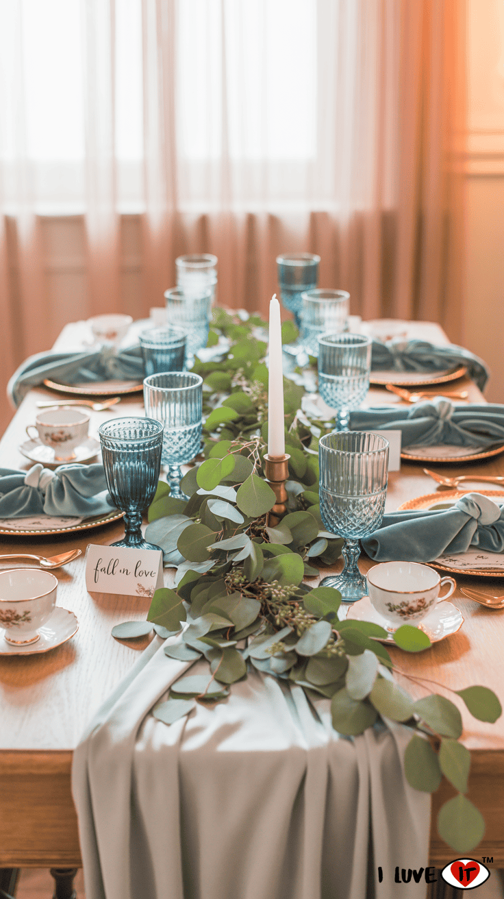 green and blue shower decorations