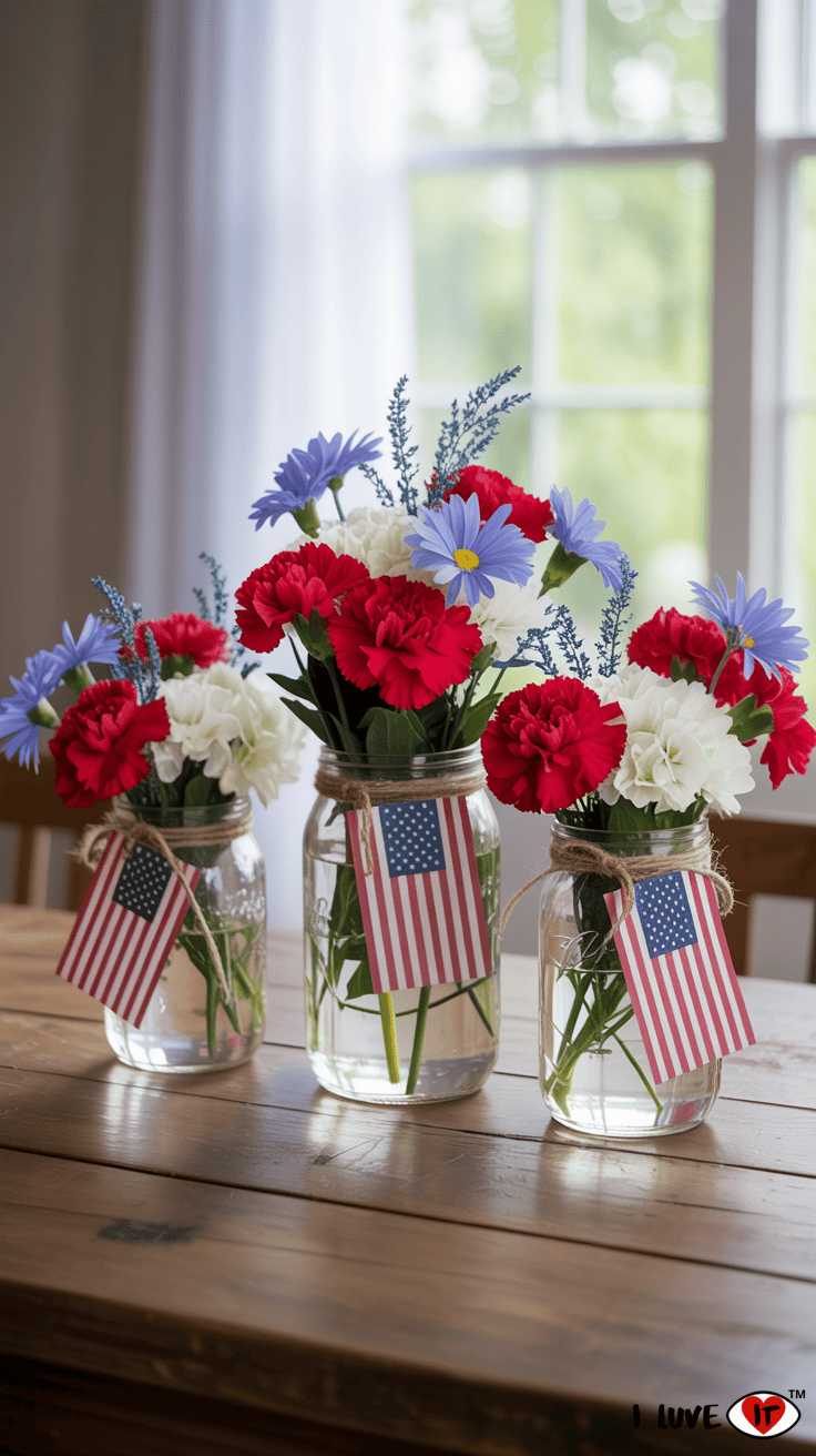 4th of July vases