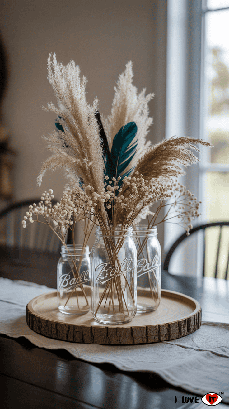 neutral fall mason jar