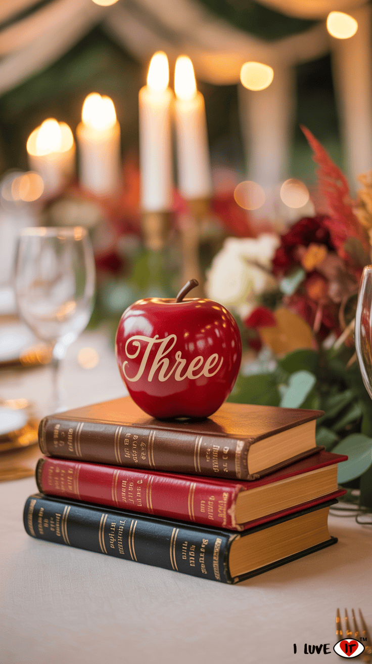 vintage book table numbers