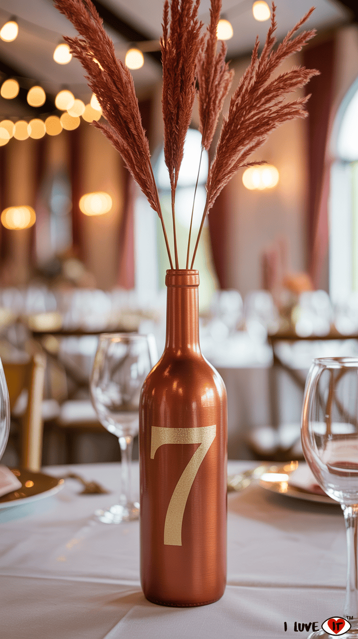 wine bottle table number
