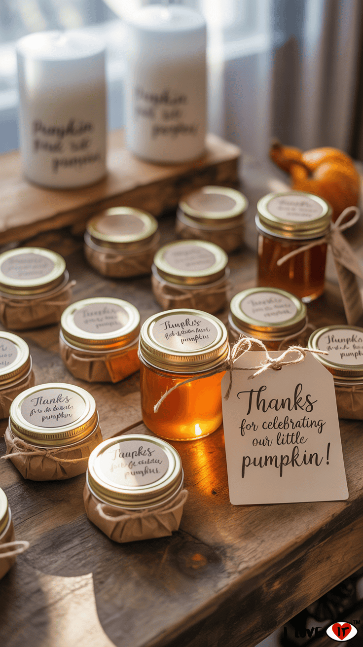 fall baby shower favors
