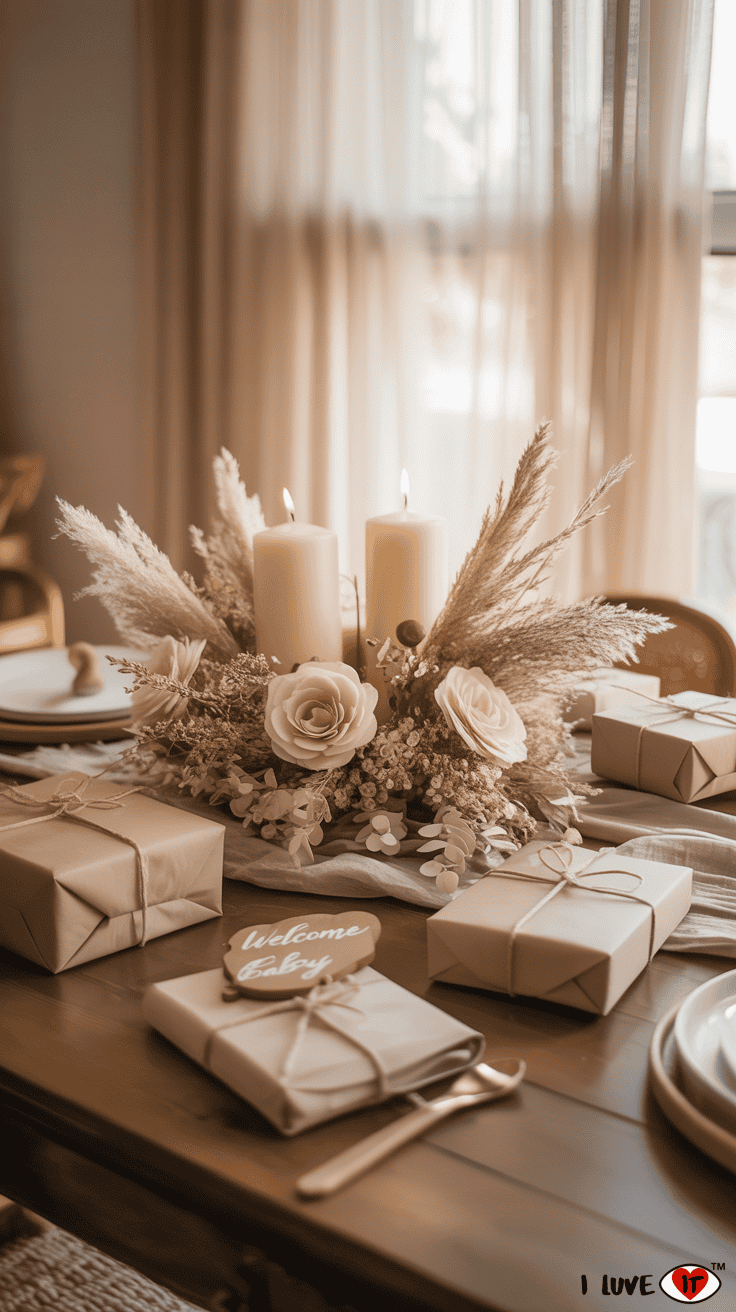 neutral fall baby shower ideas