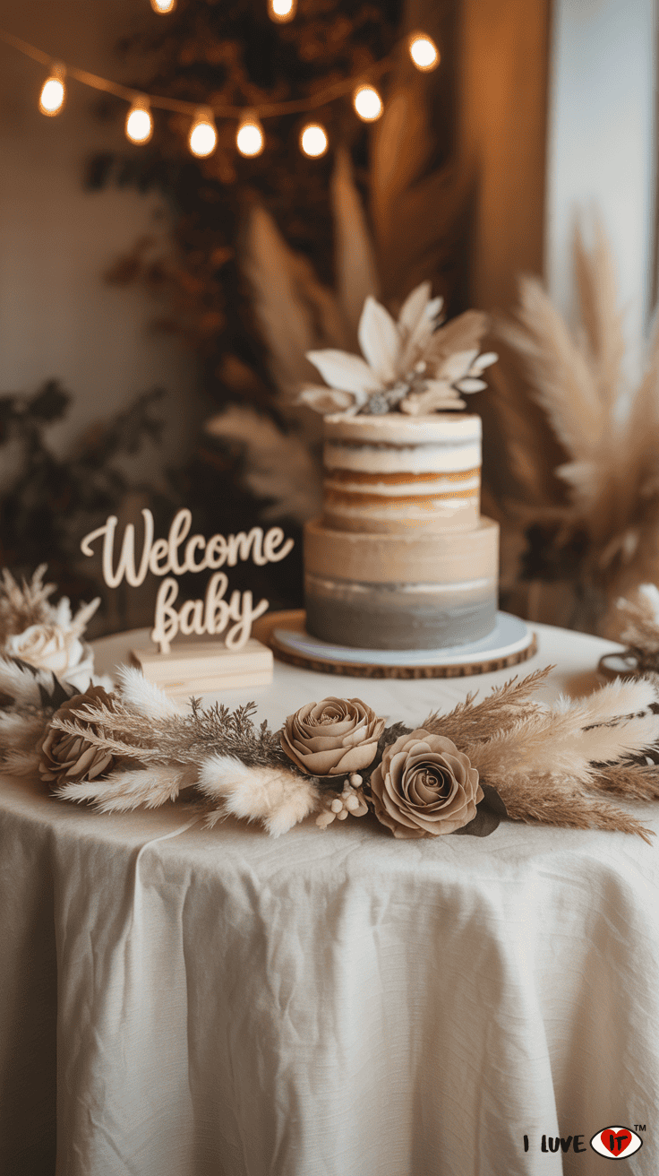 neutral fall baby shower