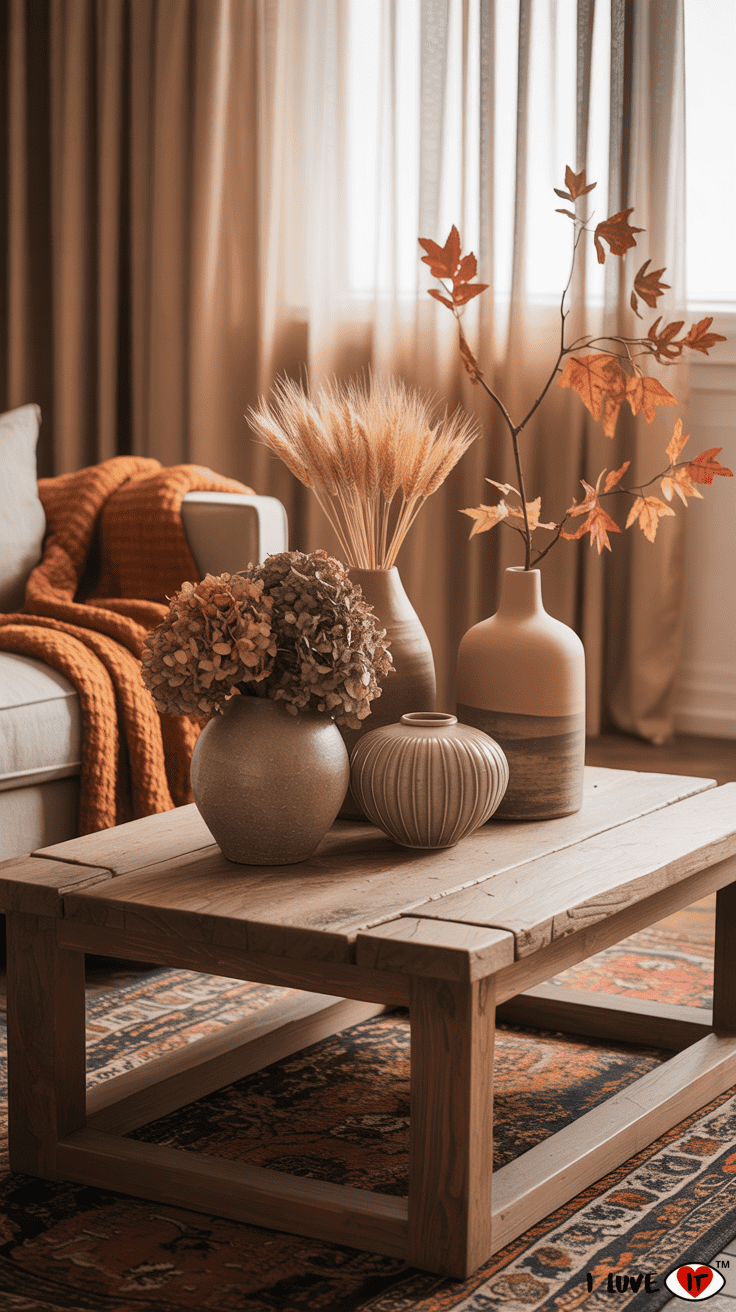 fall coffee table decor