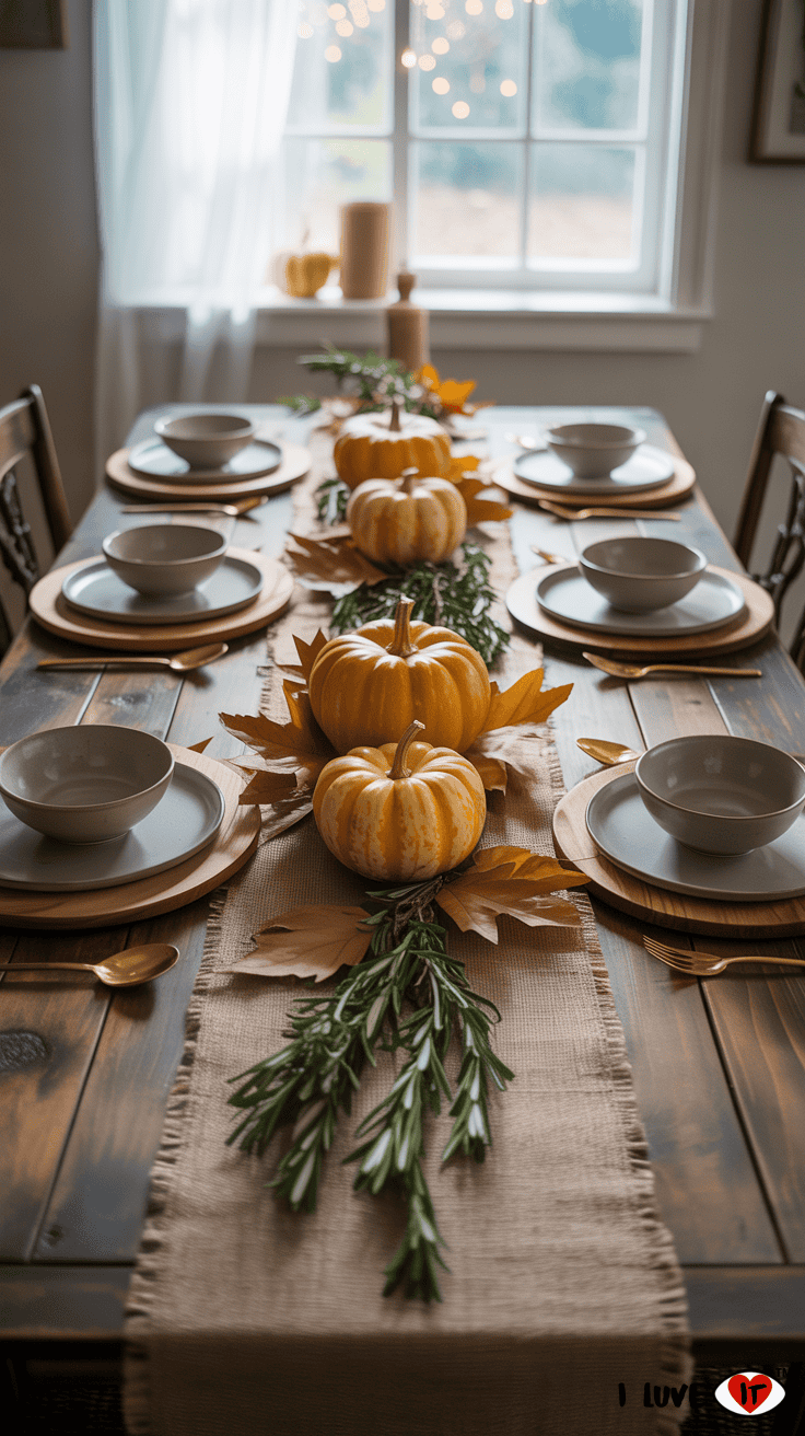 fall pumpkin tables decor