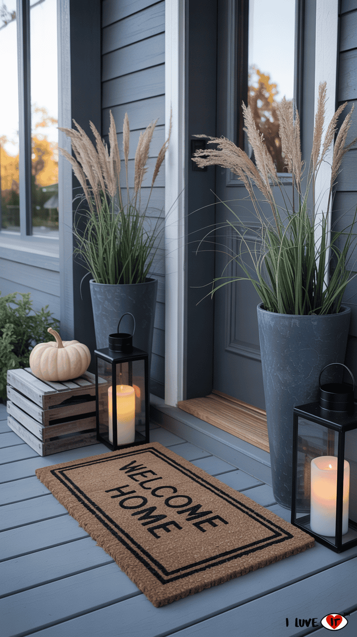 fall modern porch