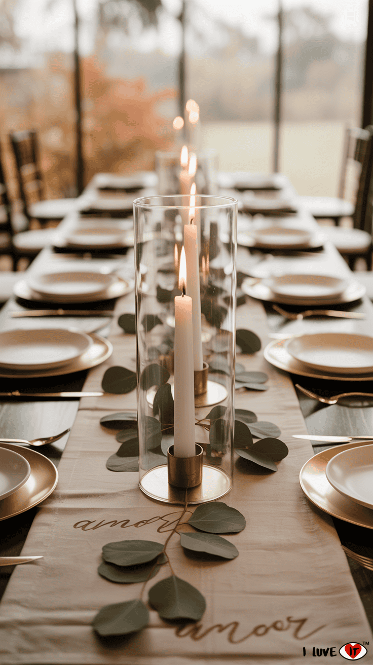 minimal fall wedding decor