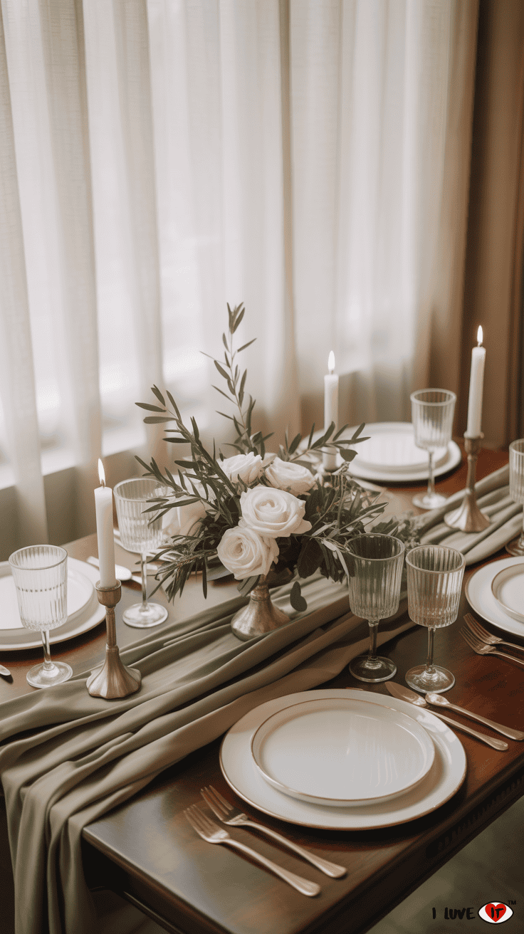 green fall wedding table decor