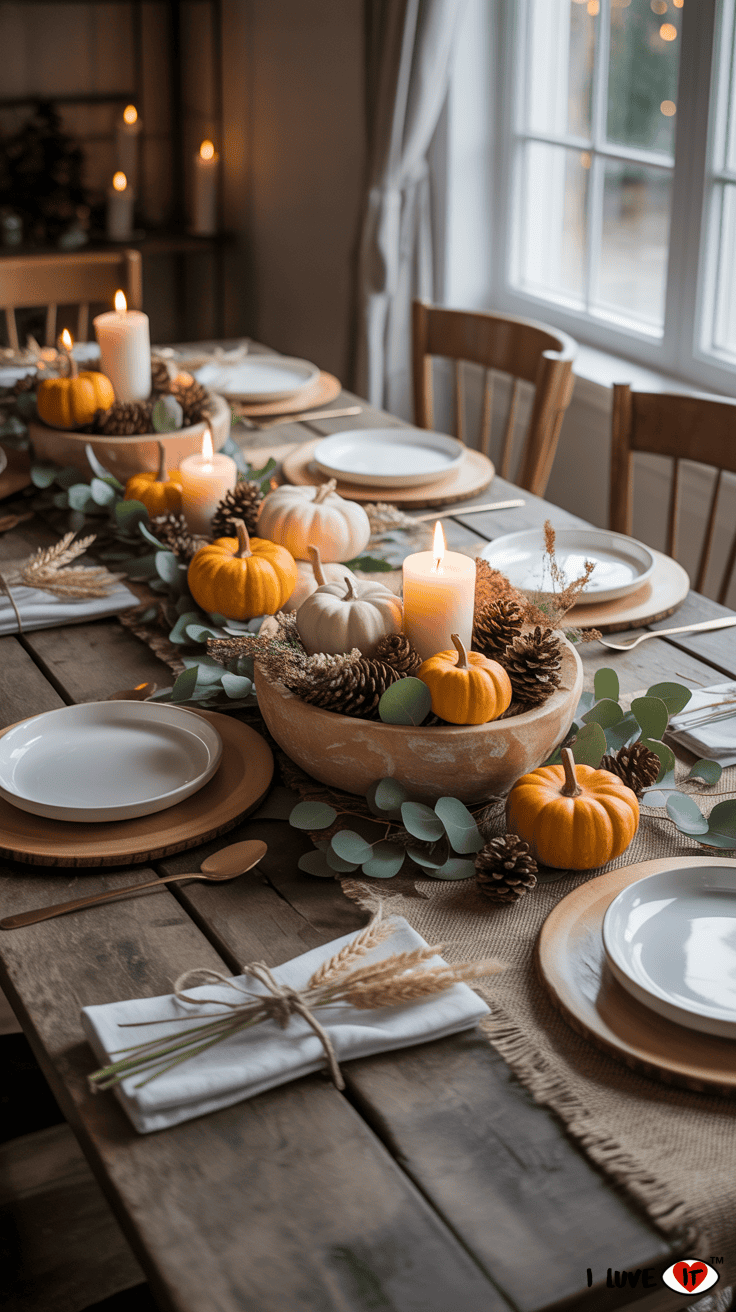 rustic fall dining table