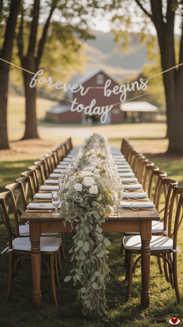 sage green and wood fall wedding