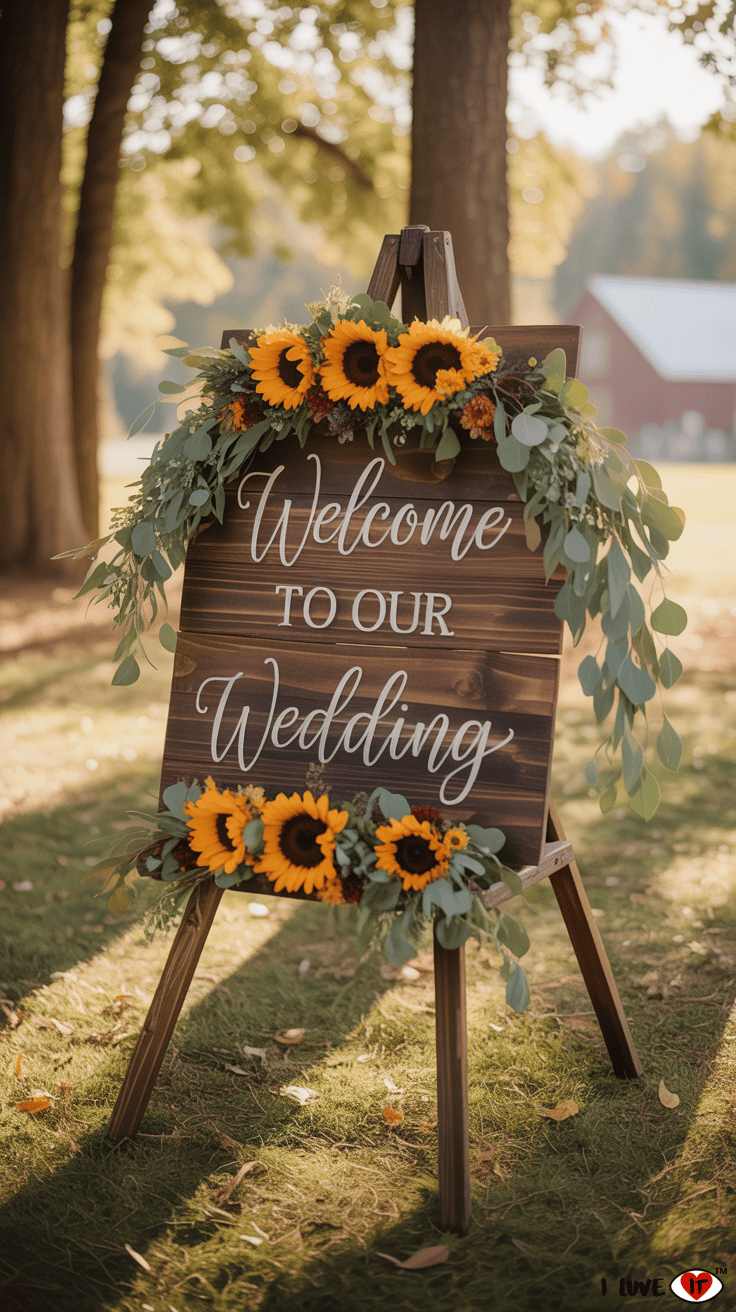 rustic wedding sign