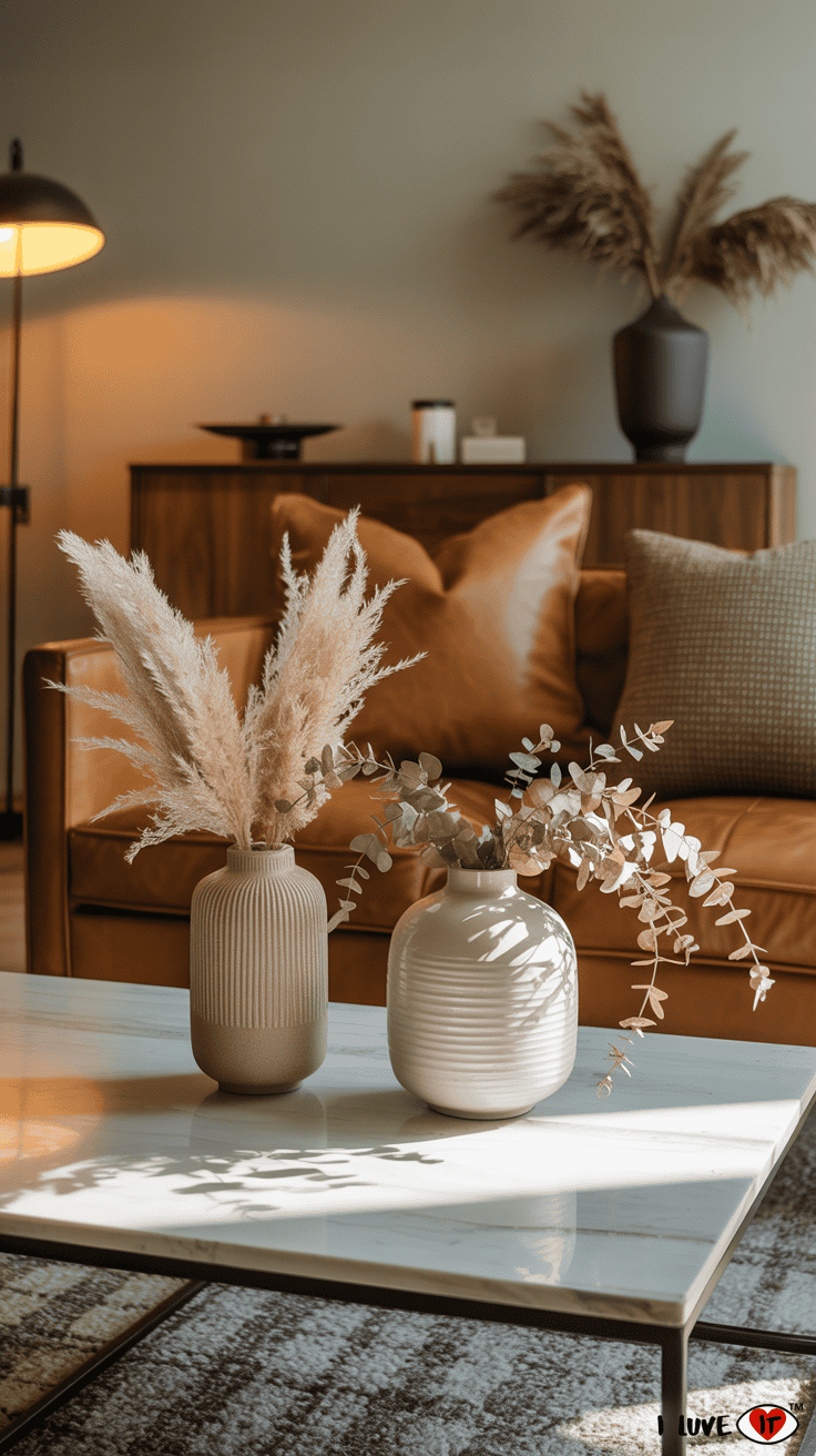 fall living room accents